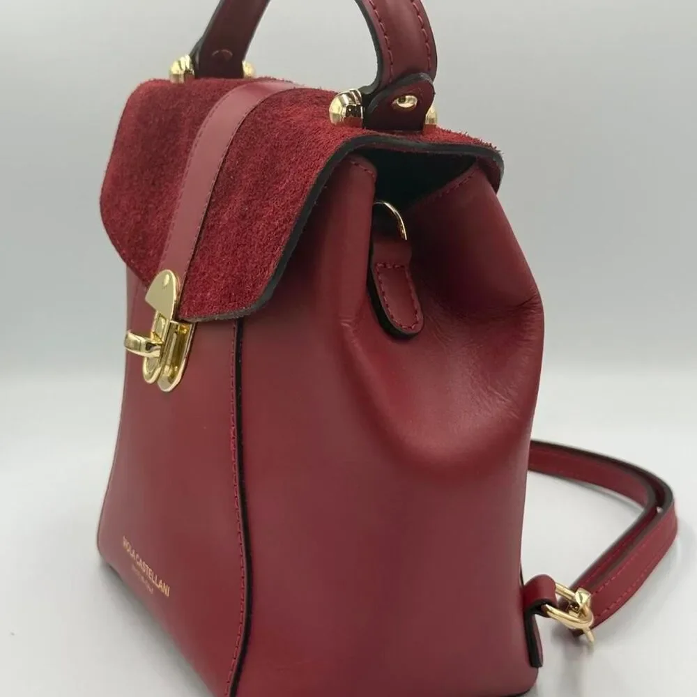 Viola Castellani Burgundy Suede and Leather Covertable Bag